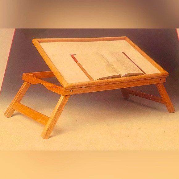 🪵BEECHWOOD BED TRAY WITH ADJUSTABLE TILT TOP🪵NIB - Picture 1 of 5